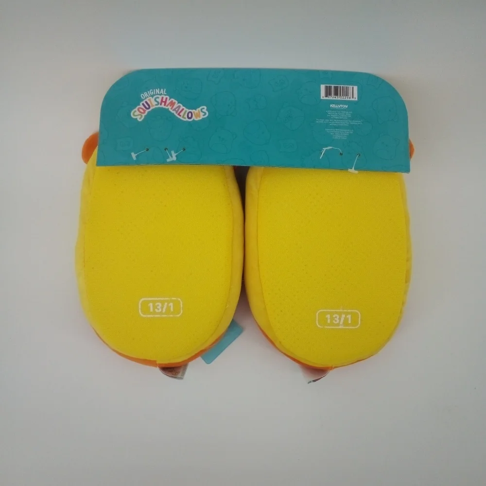 NWT Squishmallows Bijan the Dumbo Octopus Slippers 13-1 Yellow Limited